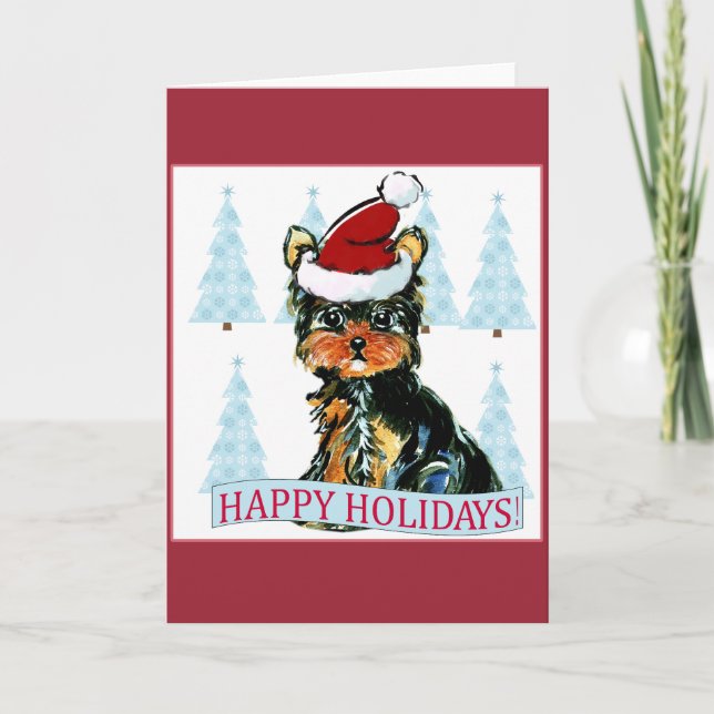 CARTES POUR FÊTES ANNUELLES TERRIER DU YORKSHIRE (Devant)