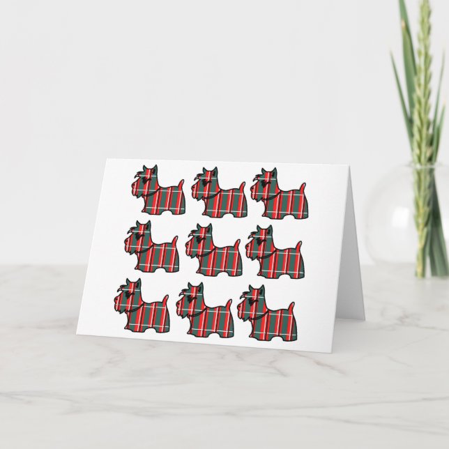 CARTES POUR FÊTES ANNUELLES TERRIER ÉCOSSAIS (Devant)