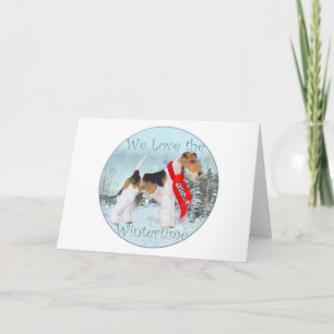 Cartes Pour Fêtes Annuelles Terrier Fox à poil dur de Noël