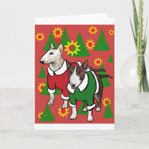 Cartes Pour Fêtes Annuelles Terrier taureau de Noël