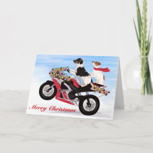 Cartes Pour Fêtes Annuelles Terriers de Jack Russell montant une moto