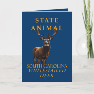 Cartes Pour Fêtes Annuelles Territoire de la Caroline du Sud Animal Le Cerf Bl