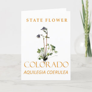 Cartes Pour Fêtes Annuelles Territoire du Colorado Fleur Aquilegia coerulea bl