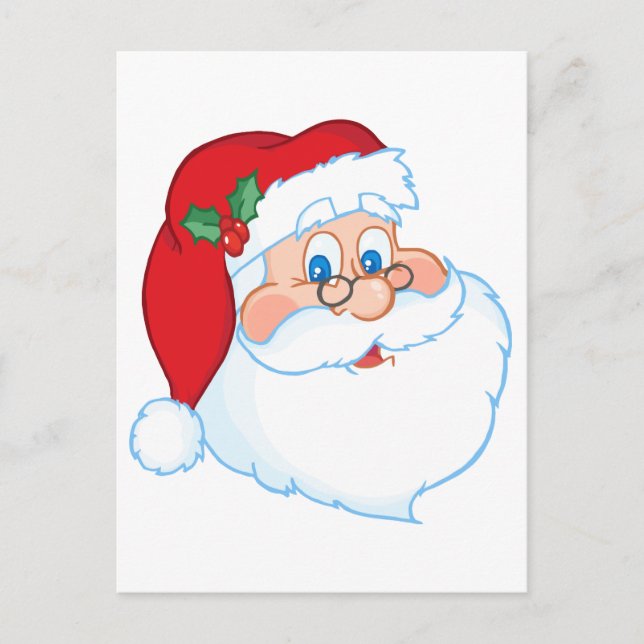 Cartes Pour Fêtes Annuelles Tête classique du Père Noël (Devant)