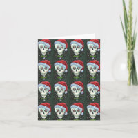 TÊTE MORTE PÈRE NOËL SKULL, HUMOUR SKELETON DE NOË