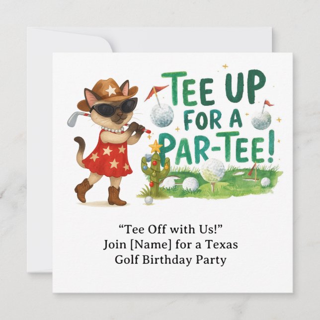 Cartes Pour Fêtes Annuelles Texas Birthday Thème pour les Amoureux de les chat (Devant)