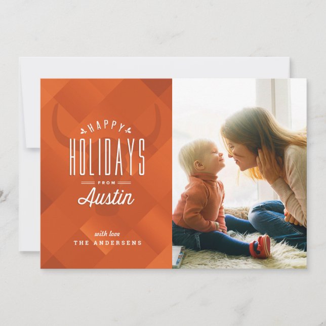 Cartes Pour Fêtes Annuelles Texas Christmas Holiday Photo Grey d'Austin (Devant)