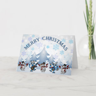 Cartes Pour Fêtes Annuelles Texte bleu de Merry Christma