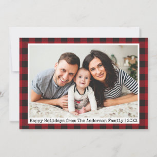 Cartes Pour Fêtes Annuelles Texte de la machine à écrire Rouge Paid Famille ph