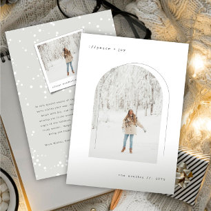 Cartes Pour Fêtes Annuelles Texte de machine à écrire Arc minimaliste simple p