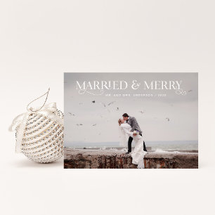 Cartes Pour Fêtes Annuelles Texte et photos uniques   Marié et Joyeux