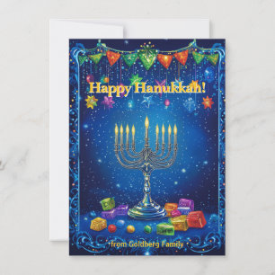 Cartes Pour Fêtes Annuelles Texte personnalisé✡️ Festival de l'amitié Hanukkah