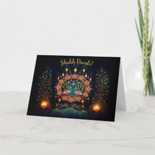 Cartes Pour Fêtes Annuelles Texte personnalisé 🦚 🛕 🤩 Heureux Diwali
