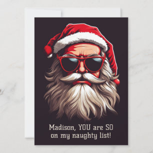 Cartes Pour Fêtes Annuelles Texte personnalisé Père Noël grincheux