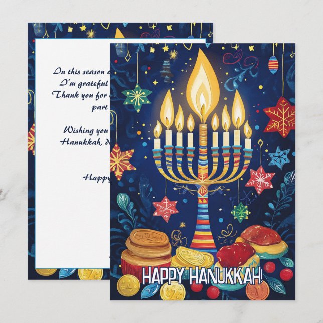 Cartes Pour Fêtes Annuelles Texte personnalisé Salutations du Festival lumineu (Devant / Derrière)