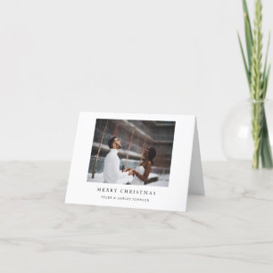 Cartes Pour Fêtes Annuelles Texte simple et élégant et photo Joyeux Noël