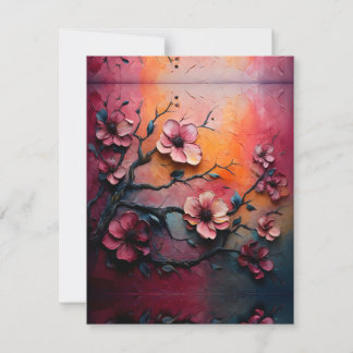 Cartes Pour Fêtes Annuelles Texture Peint Cerisier Bossoms