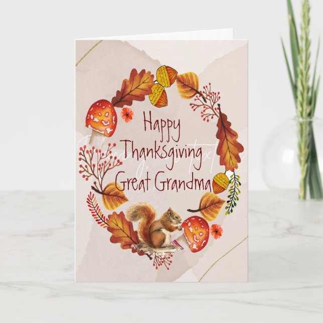 Cartes Pour Fêtes Annuelles Thankesgiving Autumn Wreath Grand grand grand gran (Devant)