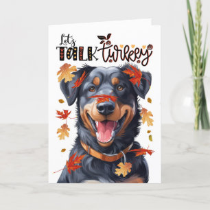 Cartes Pour Fêtes Annuelles Thanksgiving Beauceron Dog Parlons Turquie