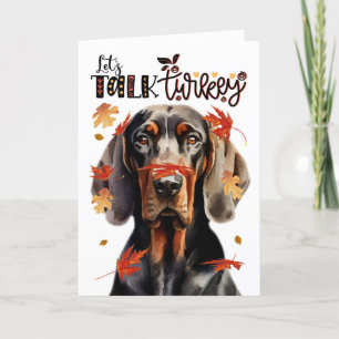 Cartes Pour Fêtes Annuelles Thanksgiving Black Tan Coonhound Parlons Turquie