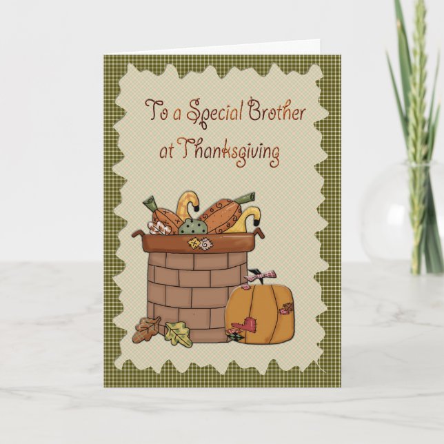 Cartes Pour Fêtes Annuelles Thanksgiving Brother (Devant)