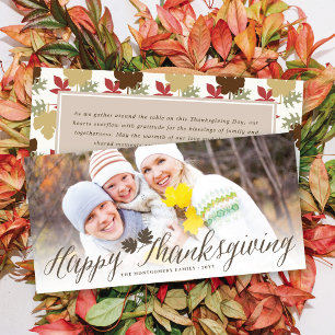 Cartes Pour Fêtes Annuelles Thanksgiving Brown Fall Leçons Simple Script Photo