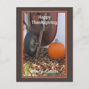 Cartes Pour Fêtes Annuelles Thanksgiving Citrouille et Wheelbarrow Holiday Pos