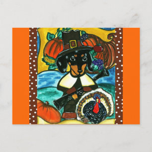 Cartes Pour Fêtes Annuelles Thanksgiving Dachshund