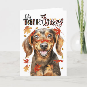 Cartes Pour Fêtes Annuelles Thanksgiving Dachshund Dog Parlons Turquie