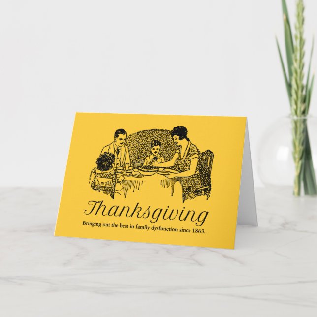 Cartes Pour Fêtes Annuelles Thanksgiving Diner en famille (Devant)