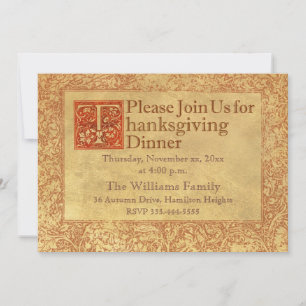 Cartes Pour Fêtes Annuelles Thanksgiving Dinner