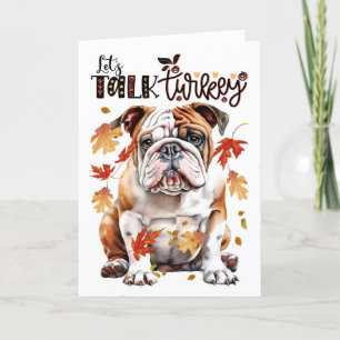 Cartes Pour Fêtes Annuelles Thanksgiving English Buldog Parlons Turquie