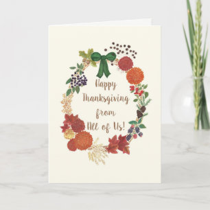Cartes Pour Fêtes Annuelles Thanksgiving Fall Wreath from Us All