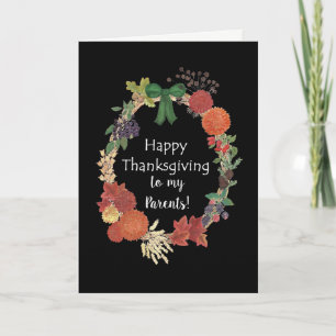 Cartes Pour Fêtes Annuelles Thanksgiving Fall Wreath to Parents