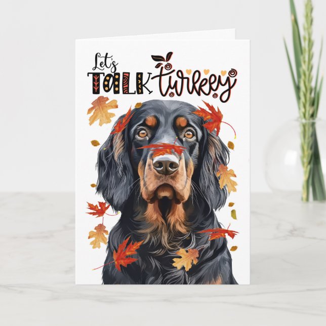Cartes Pour Fêtes Annuelles Thanksgiving Gordon Setter Dog Parlons De Turquie (Devant)