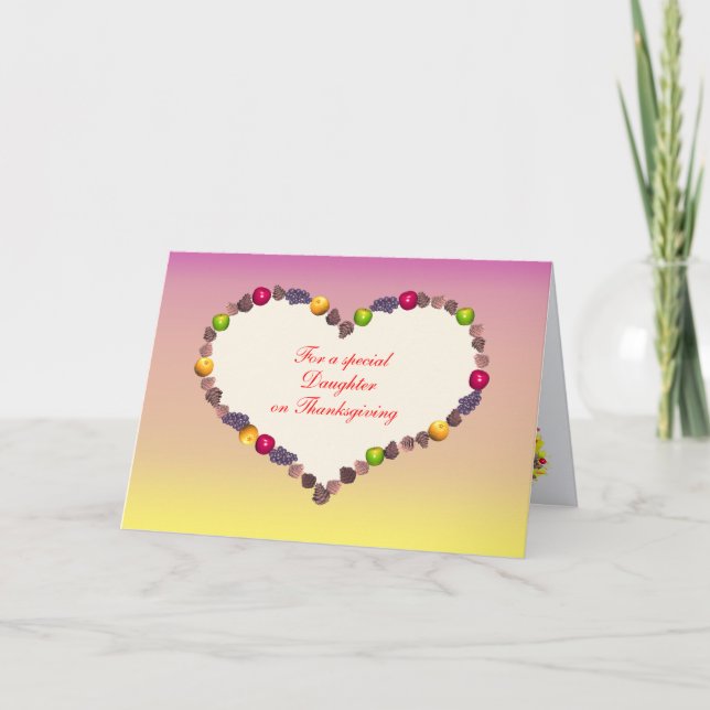 Cartes Pour Fêtes Annuelles Thanksgiving Heart - Pour Fille (Devant)
