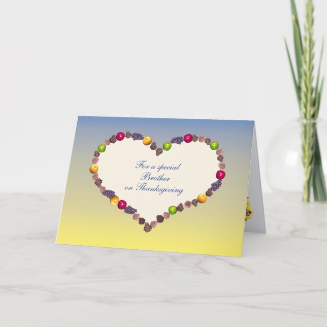 Cartes Pour Fêtes Annuelles Thanksgiving Heart - Pour Frère (Devant)