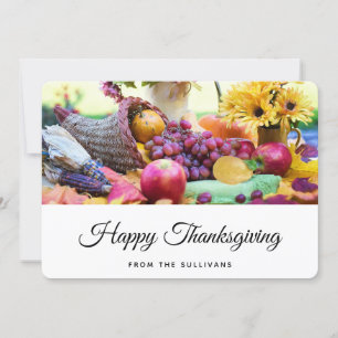Cartes Pour Fêtes Annuelles Thanksgiving Holiday Autumn Harvest Table