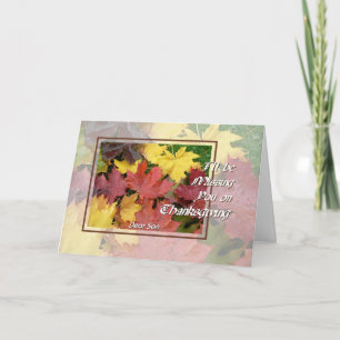 Cartes Pour Fêtes Annuelles Thanksgiving Missing You for Son Maple Feuilles