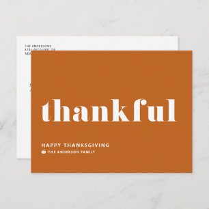 Cartes Pour Fêtes Annuelles Thanksgiving Orange Retro Typographie
