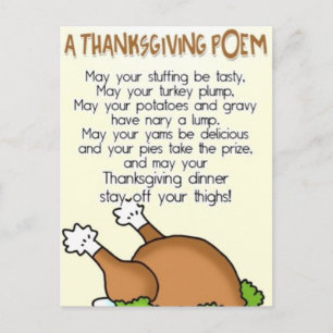 Cartes Pour Fêtes Annuelles Thanksgiving Poem