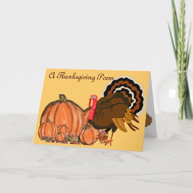 Cartes Pour Fêtes Annuelles Thanksgiving poème de 8000 calories (Devant)