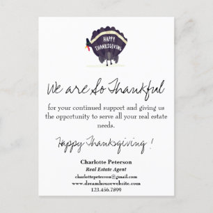 Cartes Pour Fêtes Annuelles Thanksgiving professionnel immobilier