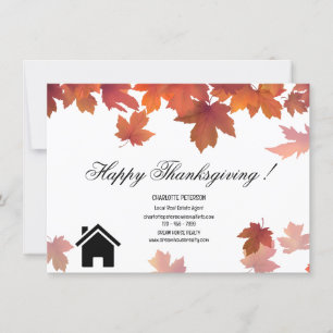 Cartes Pour Fêtes Annuelles Thanksgiving Real Estate Marketing ou Pop By