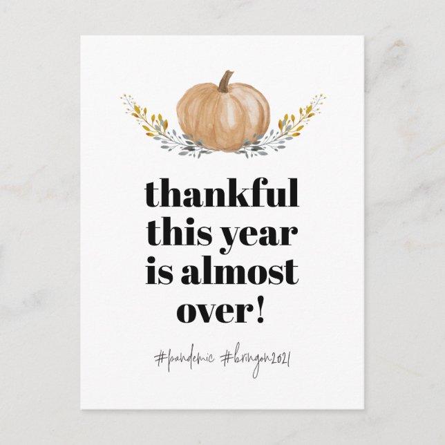 Cartes Pour Fêtes Annuelles Thanksgiving Thankful Cette année a dépassé le Cit (Devant)