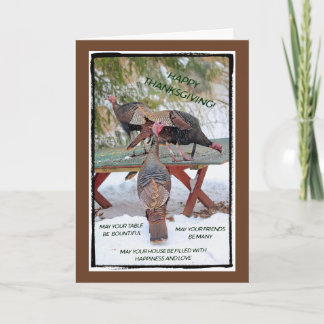 Cartes Pour Fêtes Annuelles Thanksgiving Trio of Wild Turkeys Card