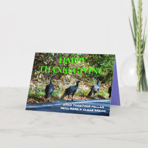 Cartes Pour Fêtes Annuelles THANKSGIVING TURKEY STICK TOGETHER card