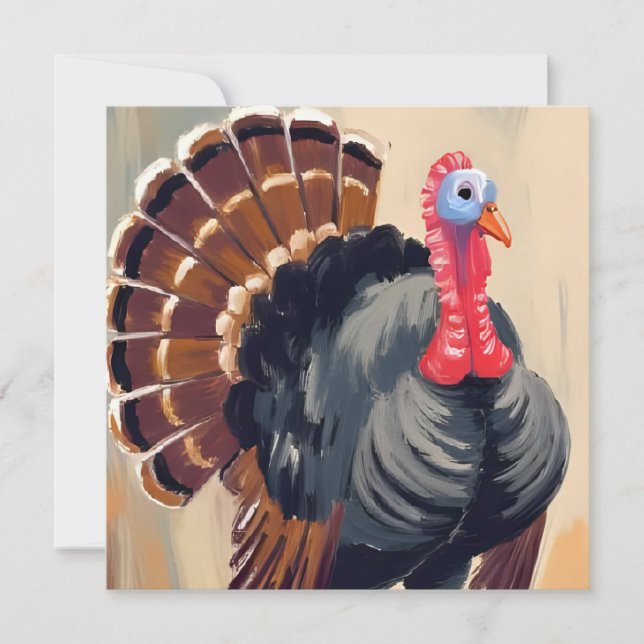 Cartes Pour Fêtes Annuelles Thanksgiving Turquie | Bon thanksgiving peint (Devant)