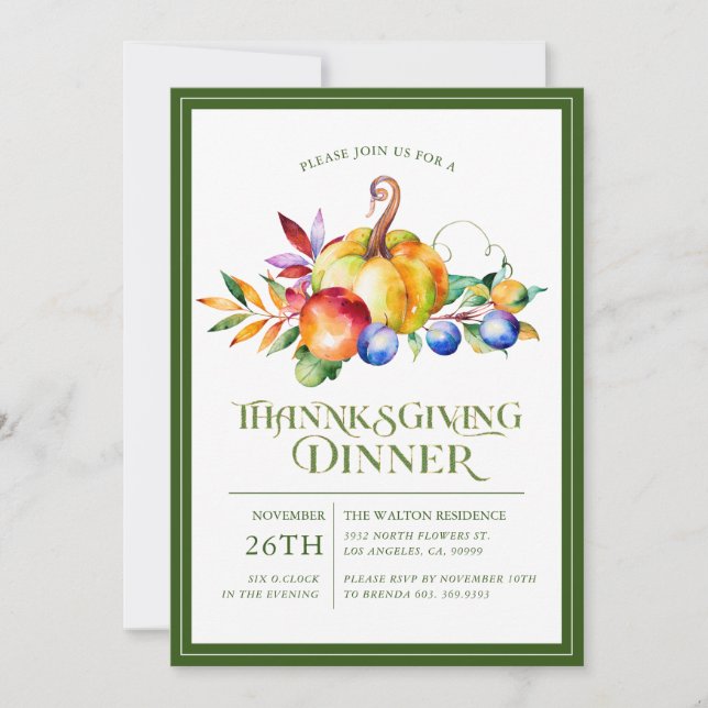 Cartes Pour Fêtes Annuelles Thanksgiving Typography Fall Harvest Bouquet (Devant)
