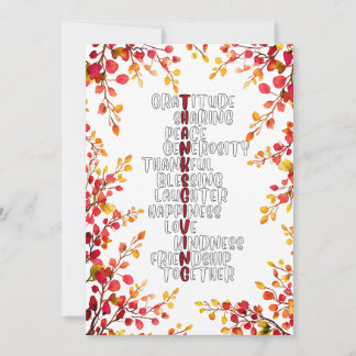 Cartes Pour Fêtes Annuelles Thanksgiving Typography of Gratitude and Joy 